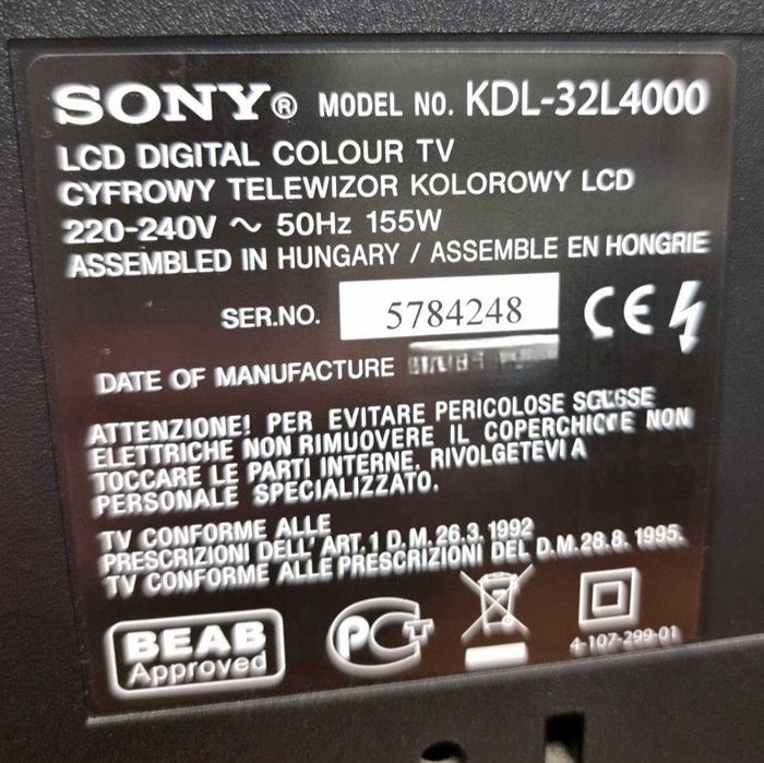 Телевизор Sony Bravia KDL-32L4000