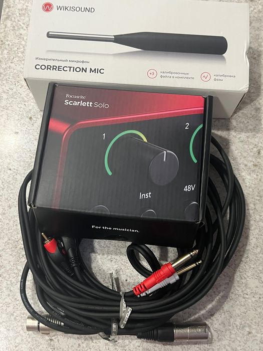 Измерительный микрофон Wikisound + аудио карта Focusrite solo gen4