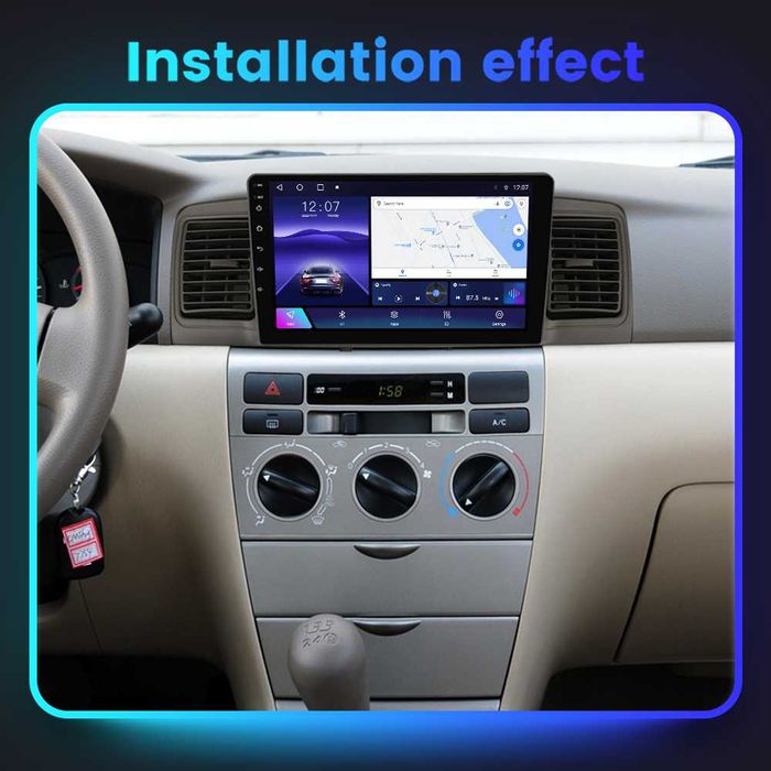 NAVIGATIE ANDROID 14 Toyota COROLLA EX 2007-2012 1/8 Gb Waze CarPlay