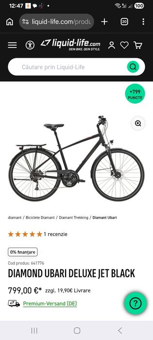 Vand bicicleta diamond ubari deluxe jet balck