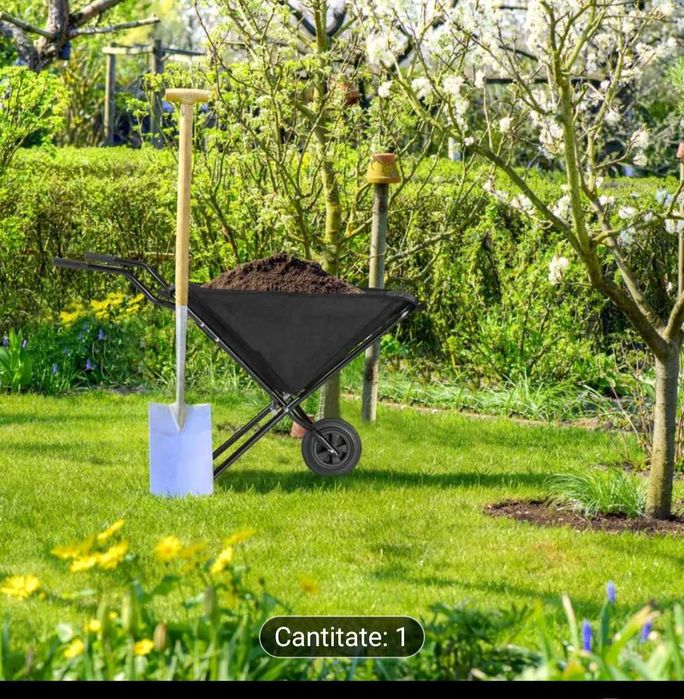 Roabă pliabilă, negru - (L)112 x (H)70 x (A)67 cm