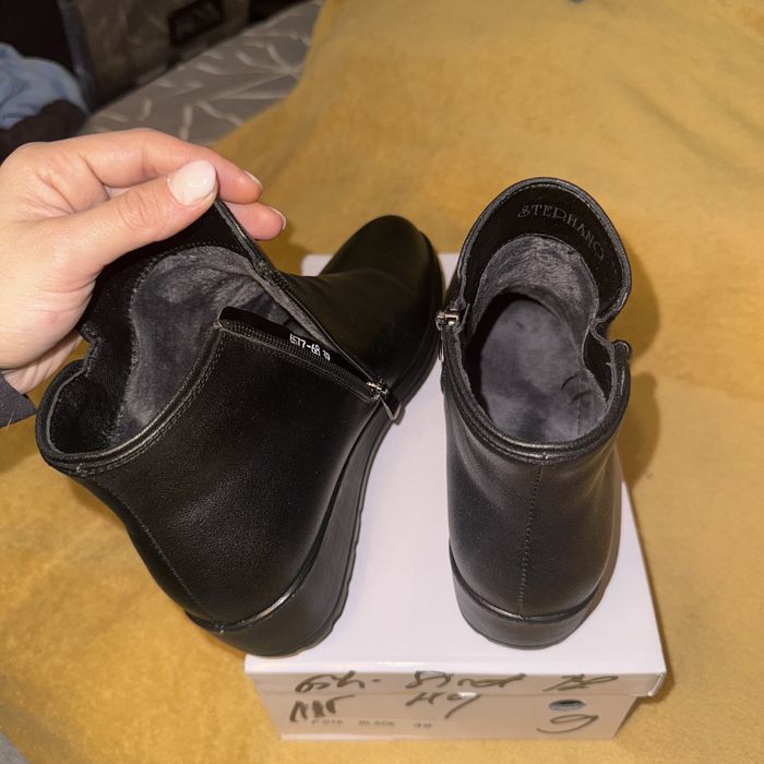 Ghete damă piele naturală cu platformă