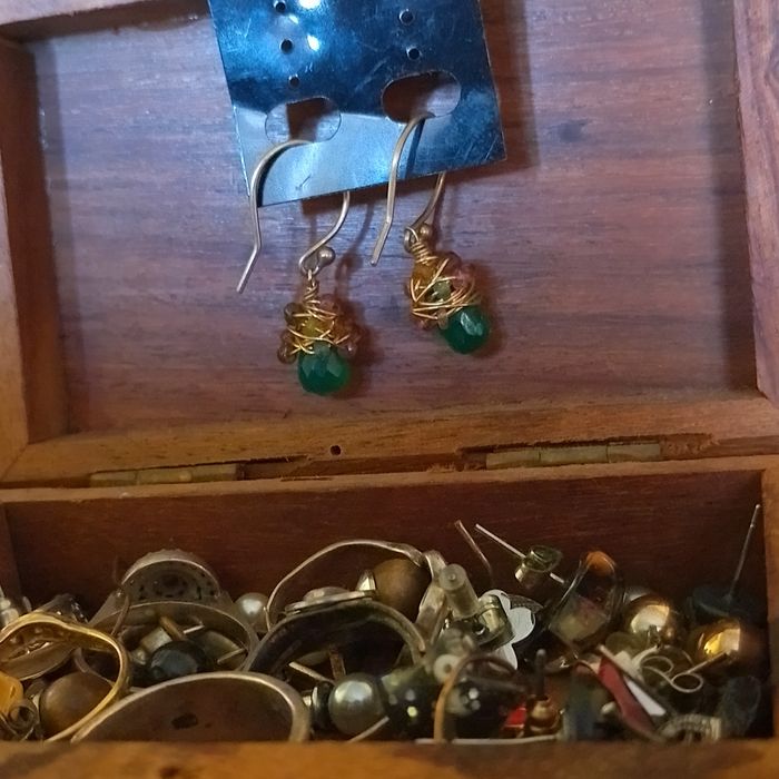 Ръчно изработени обеци със зелен ахат