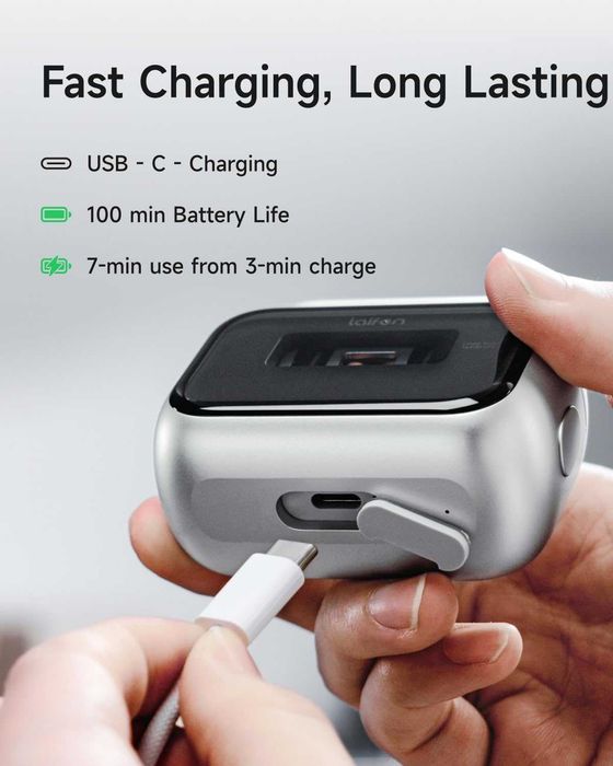 Laifen P3 Pro – Мъжка електрическа самобръсначка за лице с 3 ножчета (сребриста)