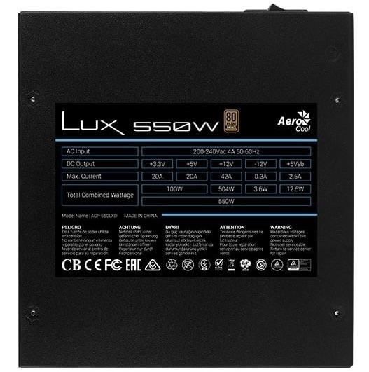 НОВО!!! Захранващ блок Aerocool LUX 550W, PFC Active