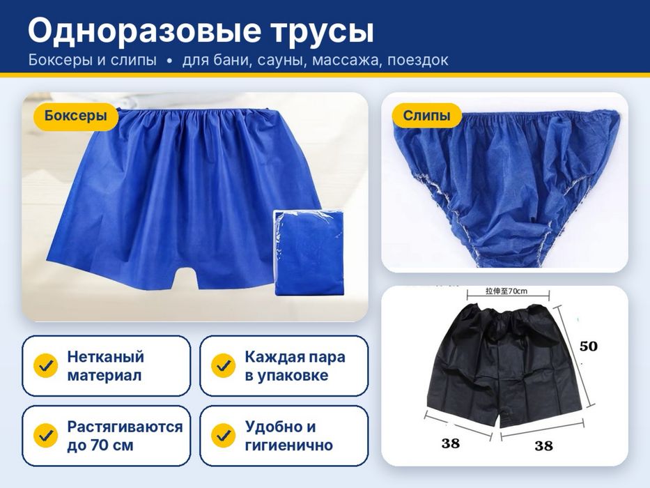 Трусы шорты одноразовые