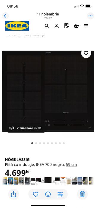 Plita electrica  inductie IKEA HOGKLASSIG produsul este nou