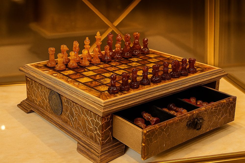 Шахматы янтарные