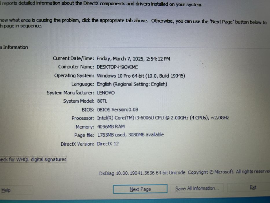 Laptop LENOVO V110-15ISK