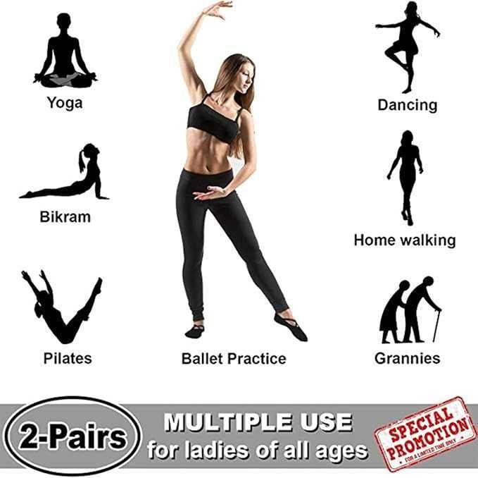 Неплъзгащи чорапи за пилатес, йога, фитнес, балет, танци - дишащи