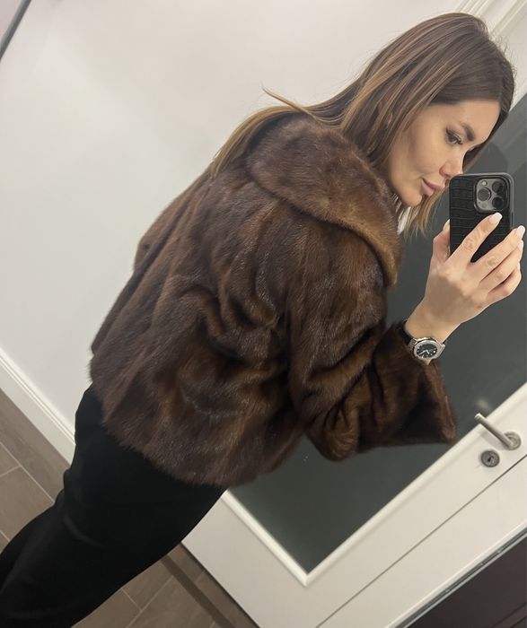 Haina blana naturala de nurca baby,calitate LUX,noua