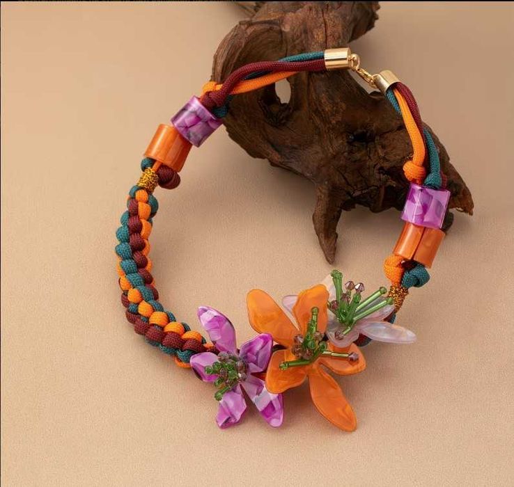 Бохемски стил многоцветна ръчна изработка цветна елегантна модна колие