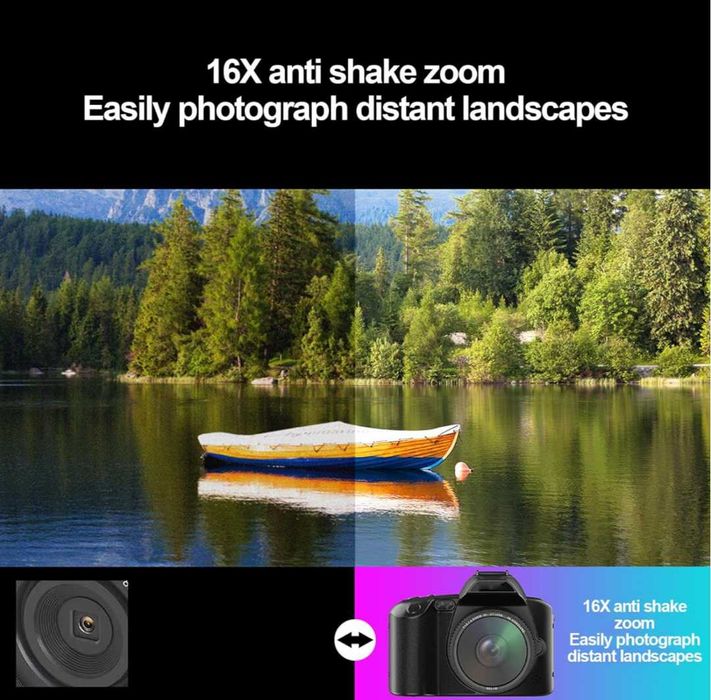 Ретро цифров фотоапарат 4K 64MP Wifi IR SLR предна и задна камера 32G