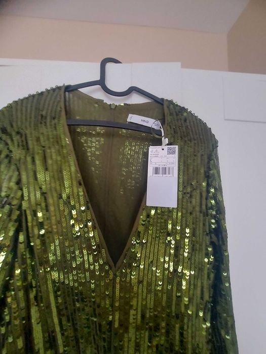 Mango sequin green jumpsuit! New! Size L