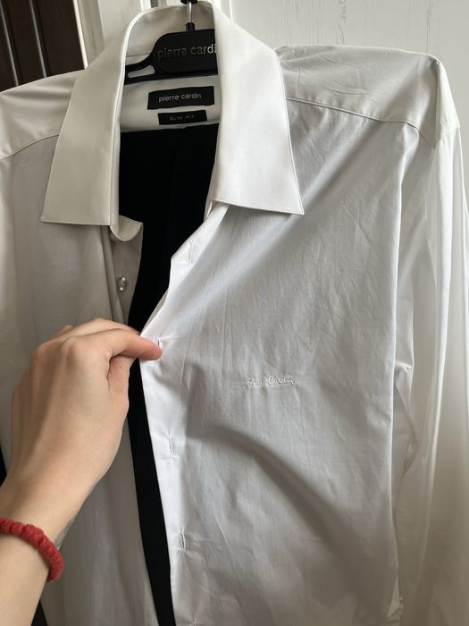 Мъжки черен стилен костюм Slim Fit  Pierre Cardin  50 размер