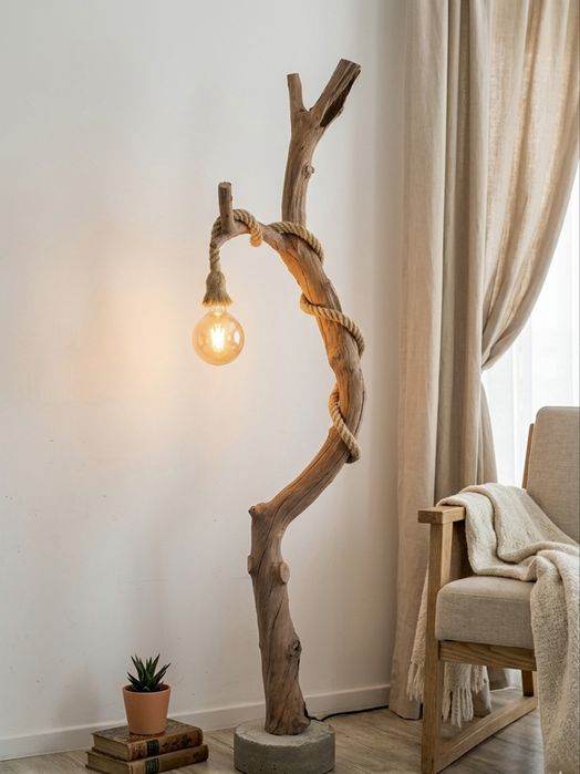 Lampadar artizanal din lemn