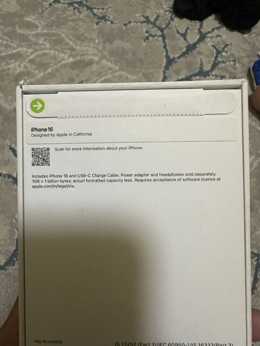 НОВЫЙ Iphone 16 128gb БЕЛЫЙ