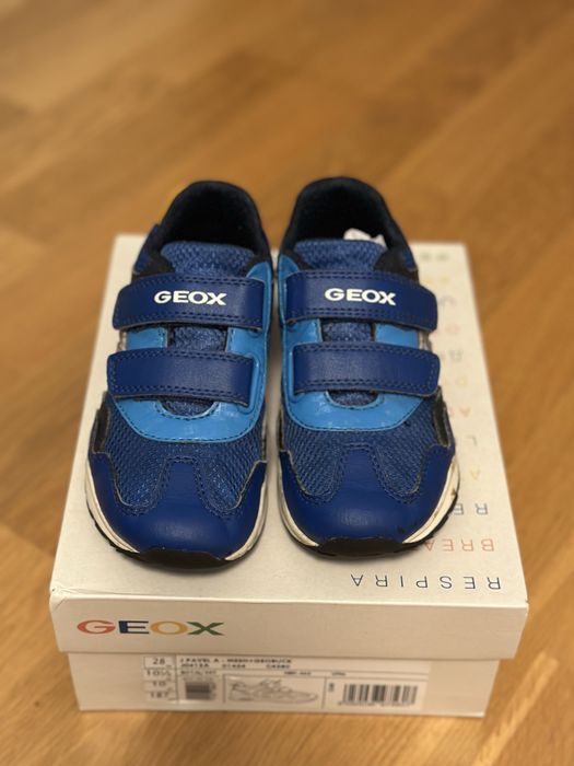 Sneakers Geox, piele ecologica si textil, velcro, 28 EU talpic 18.4 cm