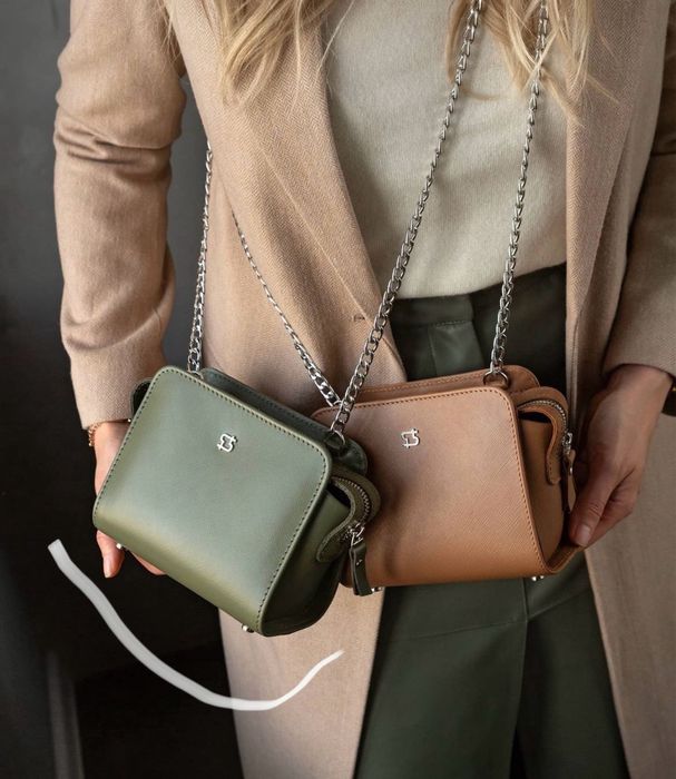 Сумка зеленая кожаная Twota