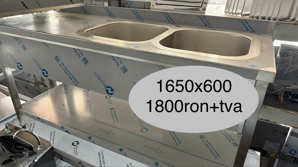Chiuveta inox profesionala horeca dubla simpla, oua sau cu actionare la picior
