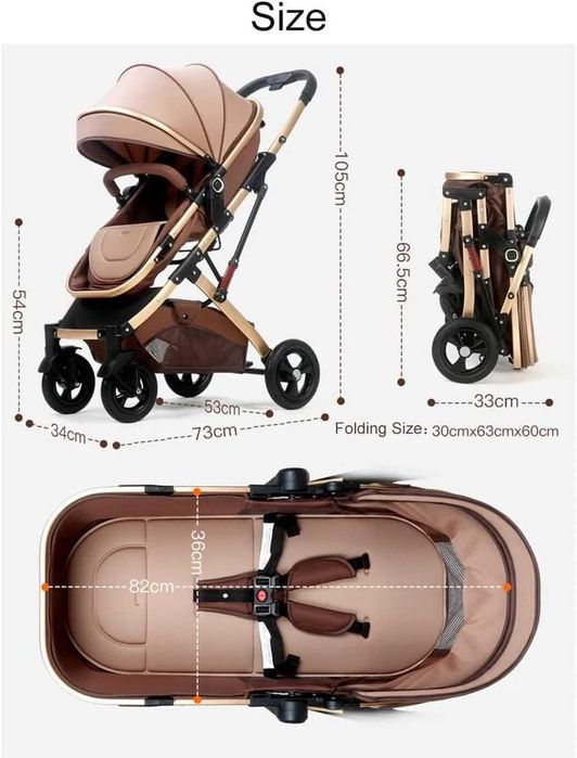 Carucior 2 in 1 Carut copii pliabil cu suspensii landou0-36 luni