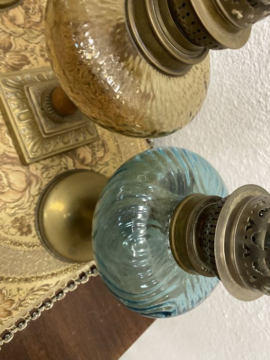 Френскa газенa лампa с месингова основа