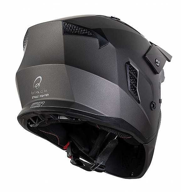 Casca moto Black Street Fighter Bronz NOUA, ECE 2206, marimi S la XXL