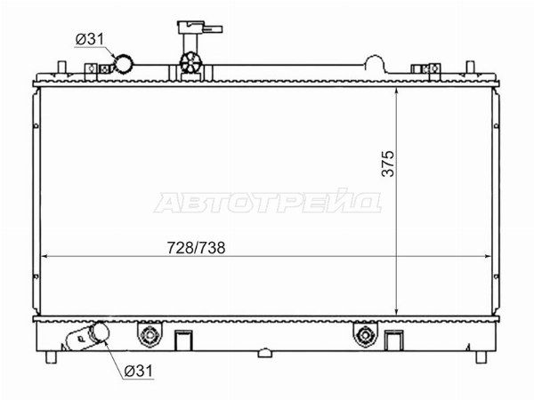 Радиатор охлаждения двигателя  Mazda Atenza