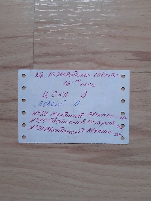 Билети от мачове на различни отбори, много стари