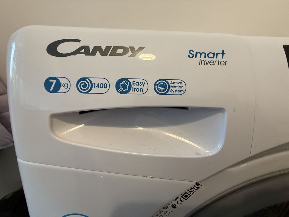 Пералня Candy Slim Smart CS4, 7kg, Invertor, Инверторен мотор, Бяла