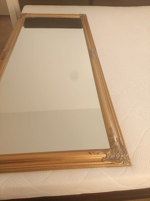 Oglinda cu rama ,162×72 cm ,rama vintage in relief 3 cm ,