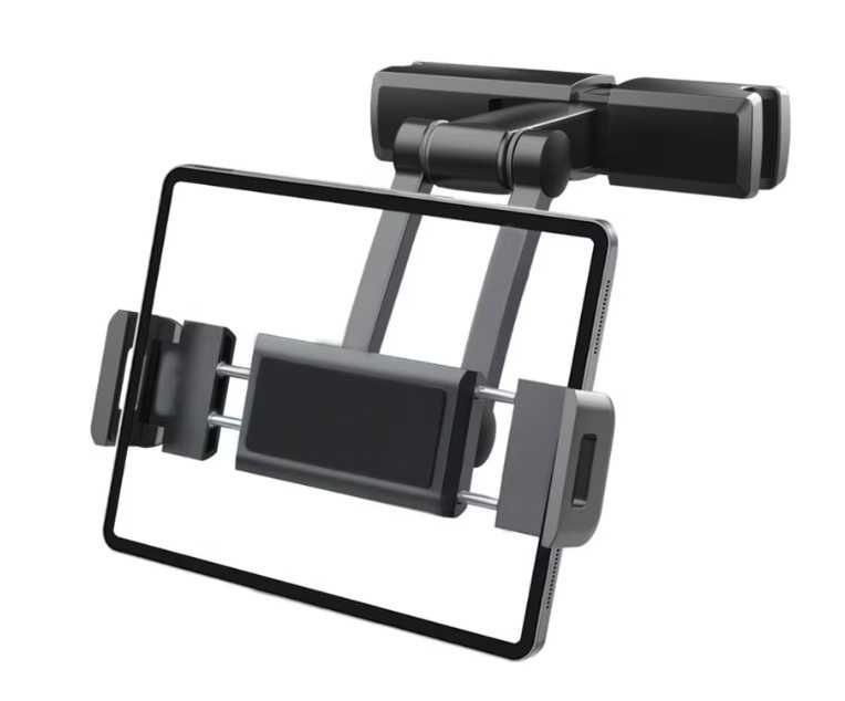 2 x Suport tetiera telefon/tableta, Rotire 360, 4.7-12.3'', Negru