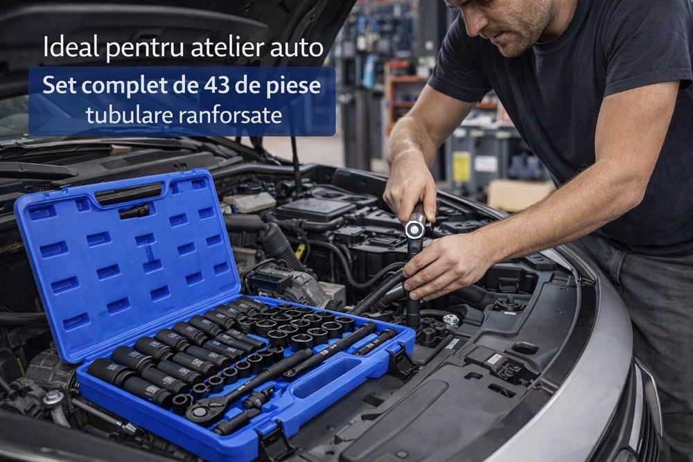 SET Chei Tubulare HITMAN Ranforsate – 43 PIESE Profesionale!