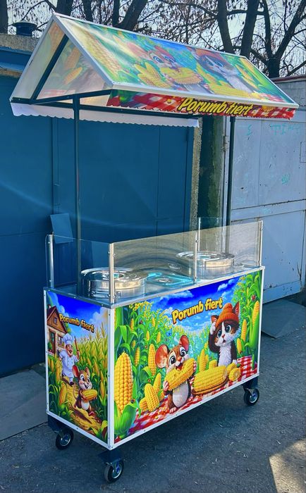Toneta stand, taraba, masa de fiert porumb pe gaz