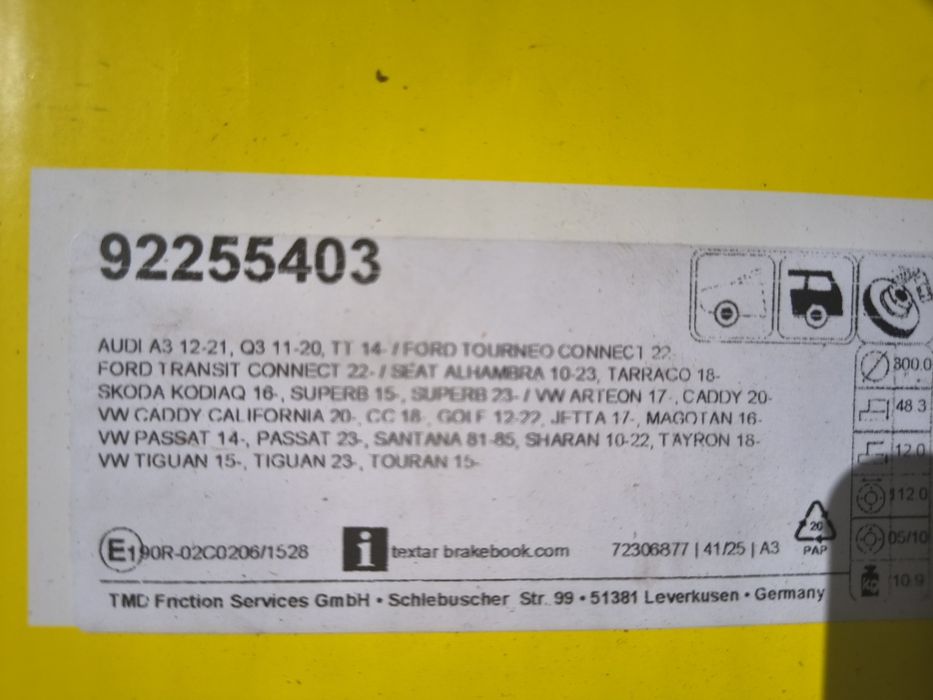 Discuri frana Textar 922555403