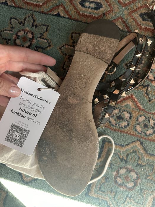 Sandale Valentino Garavani 40 negru cu auriu deschis