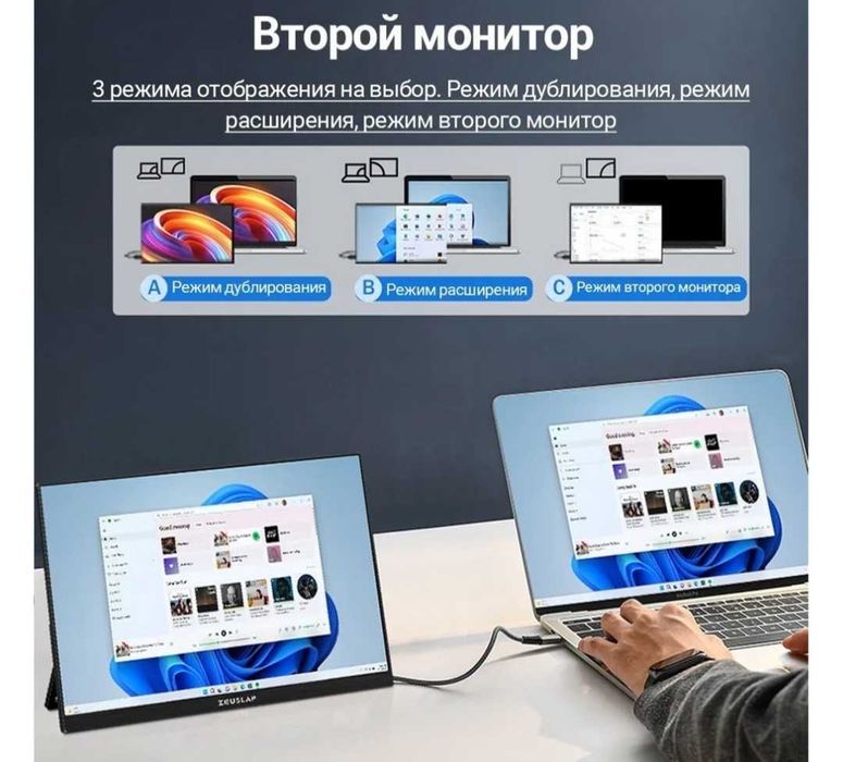Монитор Zeuslap Портативный
