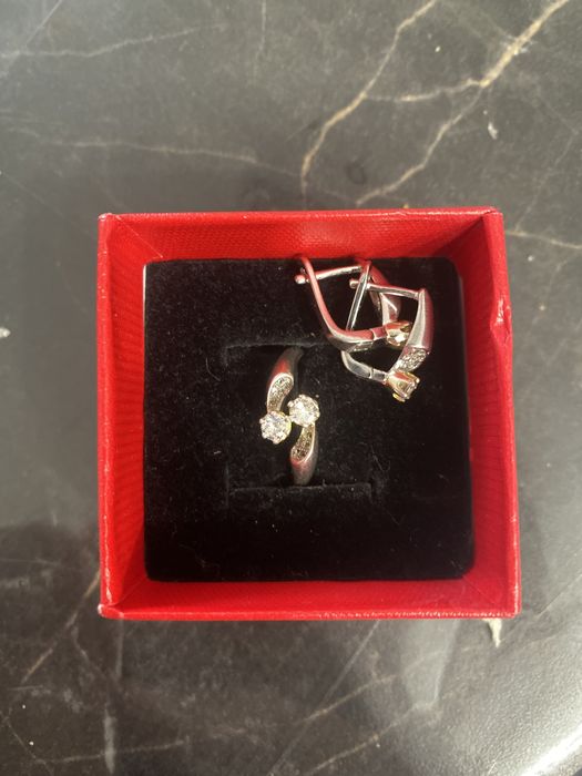 Серебро кольцо и серьги