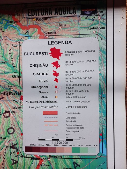 Harta fizica geografica, administrativa