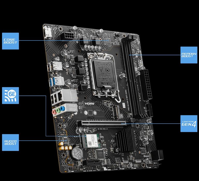 Плата Msi h610 i3 12100f ddr4 8g