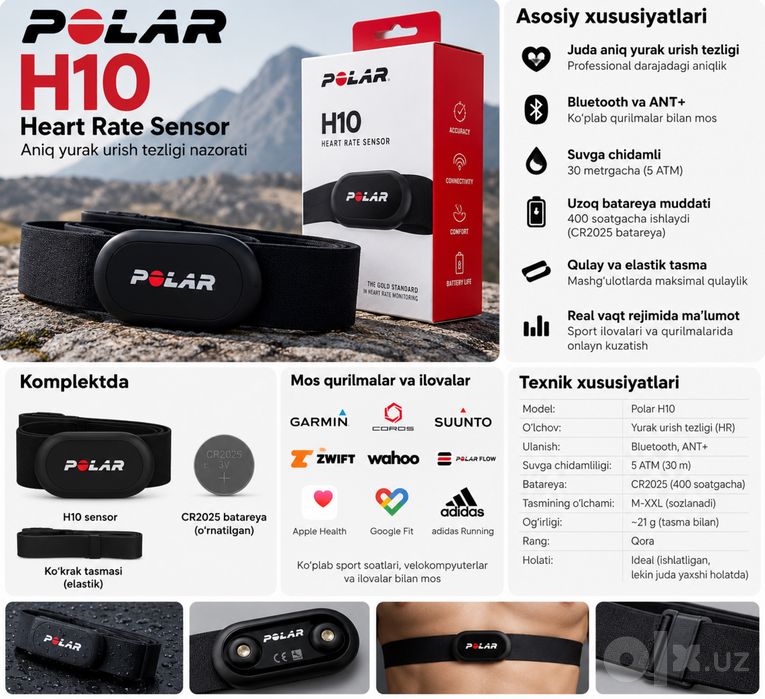 POLAR H10 — yurak urish tezligi sensor