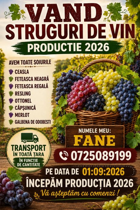 Vand struguri de vin