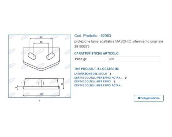 Protectie surub cutit Maschio gaspardo freza pamant Oem 38100275