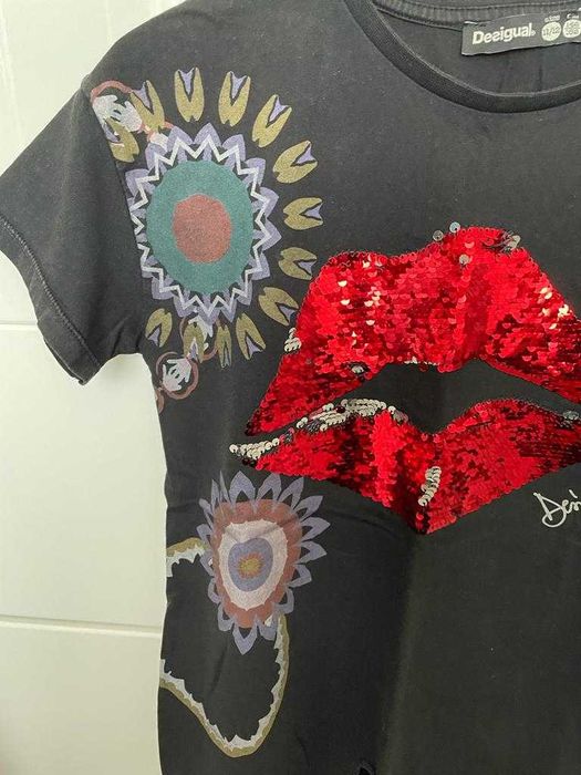 Desigual - Tricou negru fete