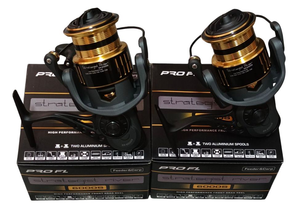 SET 2 Mulinete Pro FL Strategist River Feeder&crap 6000s