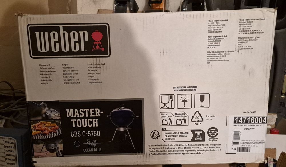 Weber Master-Touch GBS C-5750 (57 см), цвят Deep Ocean Blue – въглищно