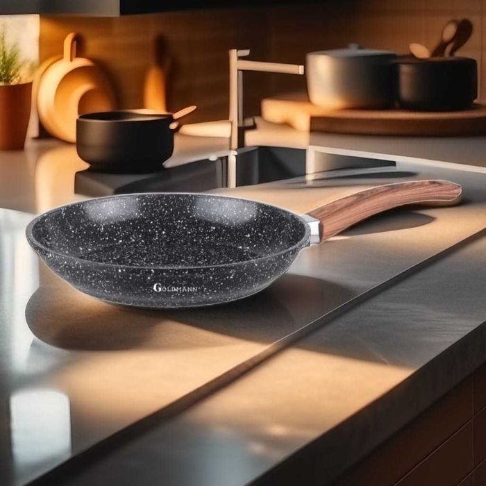 Тиган Goldmann GM-0420,28см.Лят алуминий,Керам. покр.Индукция.