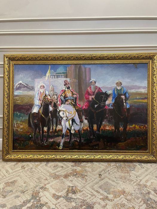 Картина 3 Би и Абылайхан Масло Холст размер 135см на 85см