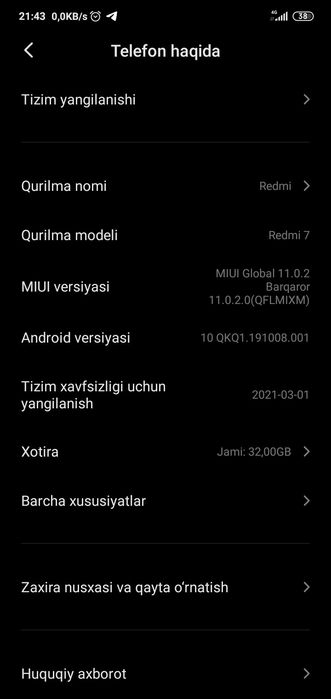 Xiaomi Redmi 7 telefon