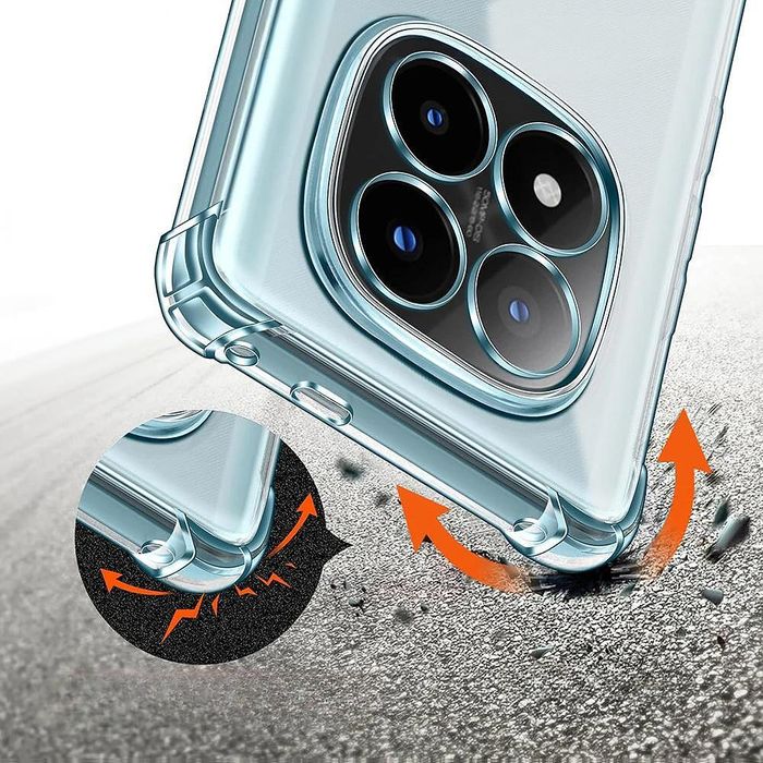 Прозрачен силиконов удароустойчив кейс за xiaomi redmi note 14 pro+ pl